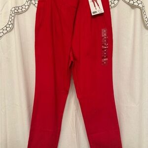 Rafaella Red Stretch Ankle Pants